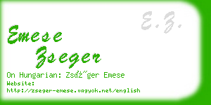 emese zseger business card